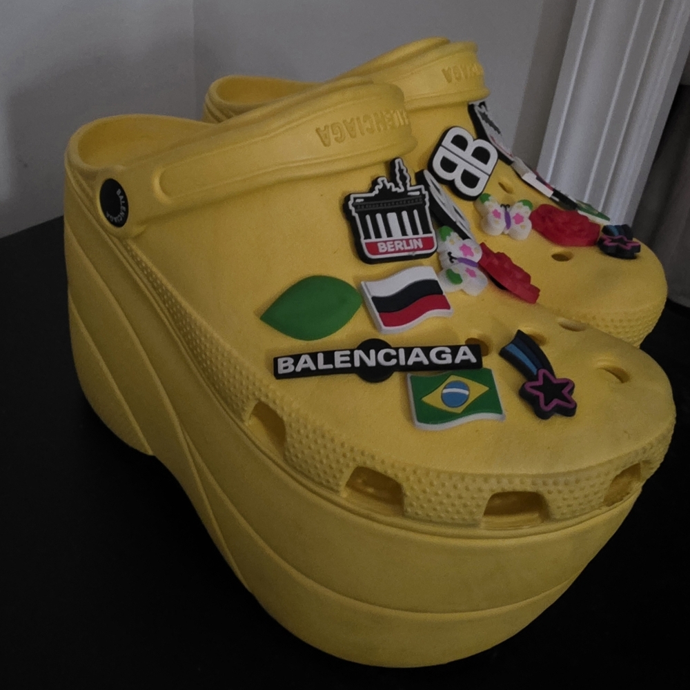 SOLD Yellow Balenciaga Platform Crocs